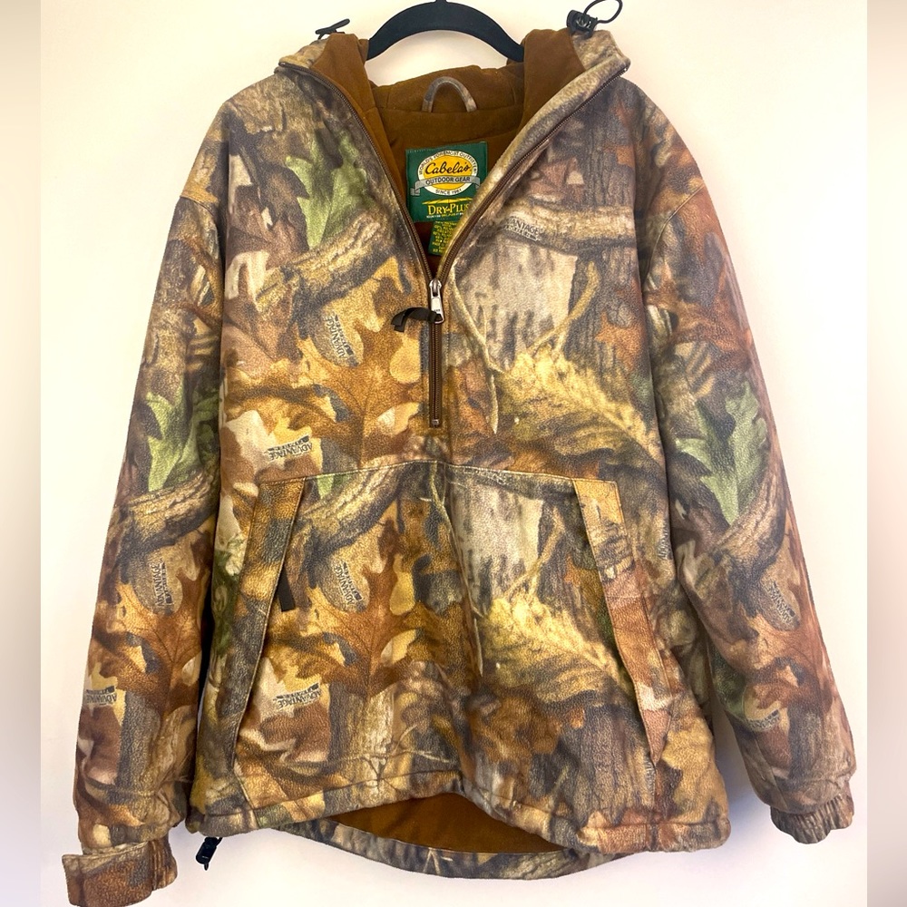 Cabela’s Hunting Jacket Camo Men’s Medium Dry Plus Advantage Timber Pullover